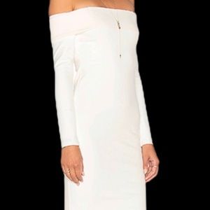Michelle Mason off the shoulder dress